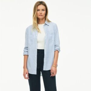 Zara into the classics blue and white striped button-down size extra large